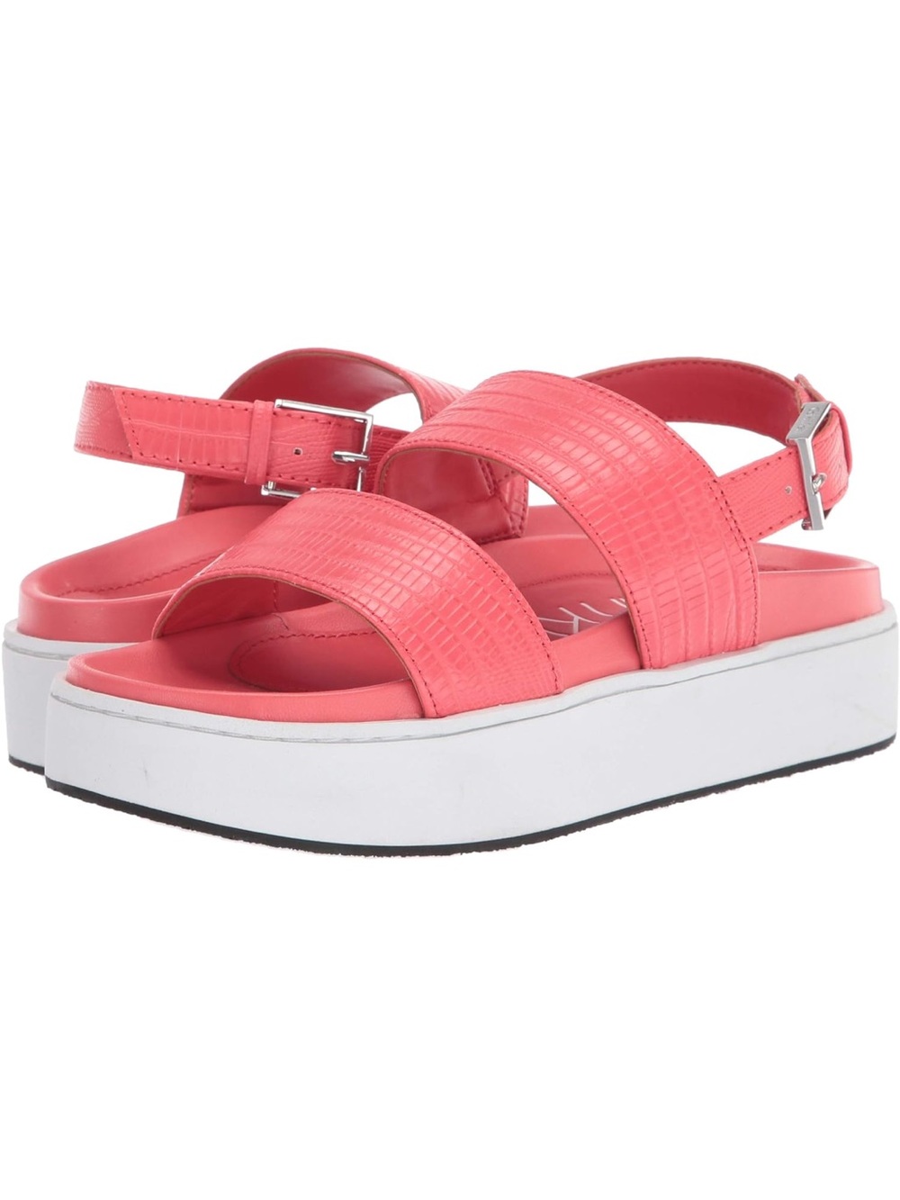 Calvin Klein Women Sz.7 Jolie casual platform Coral sandals~NEW IN BOX